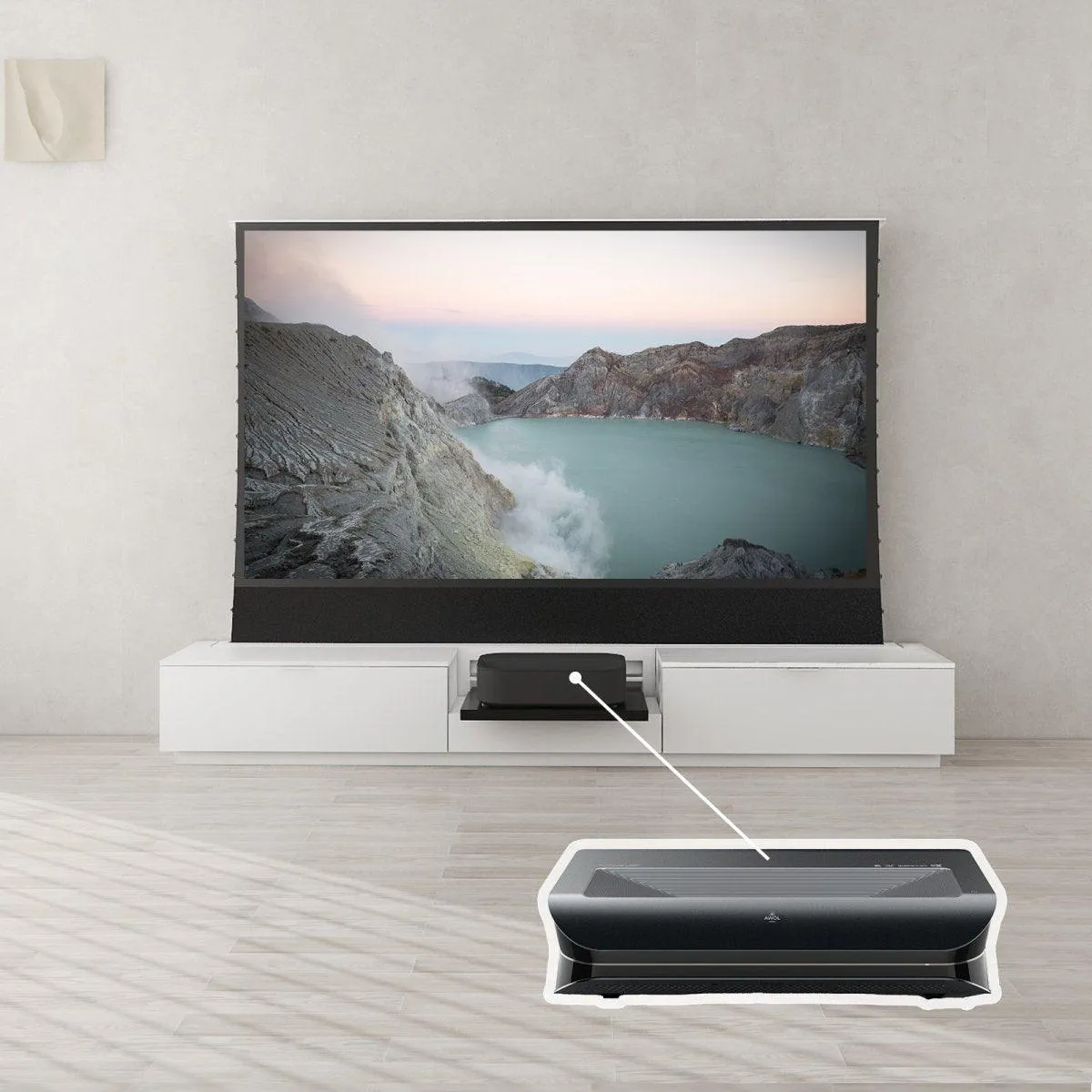 VIVIDSTORM Bundle-Projector&Screen&Motorised Laser TV Cabinet  Berlin -Leica Cine 1 Edition