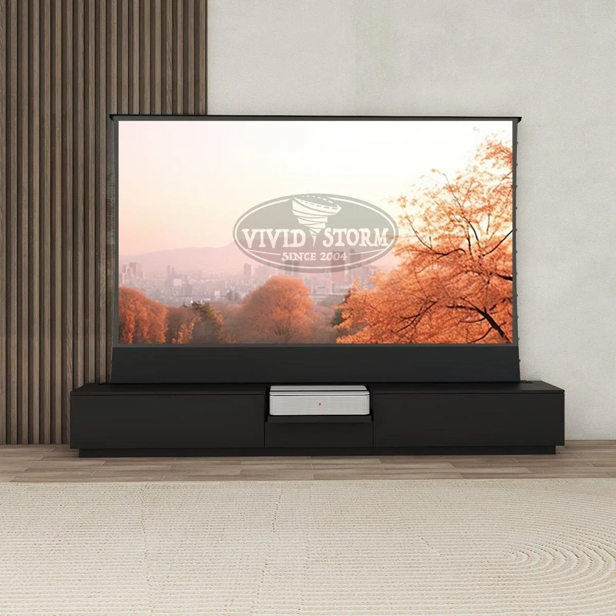 VIVIDSTORM Bundle-Projector&Screen&Motorised Laser TV Cabinet  Berlin -Leica Cine 1 Edition