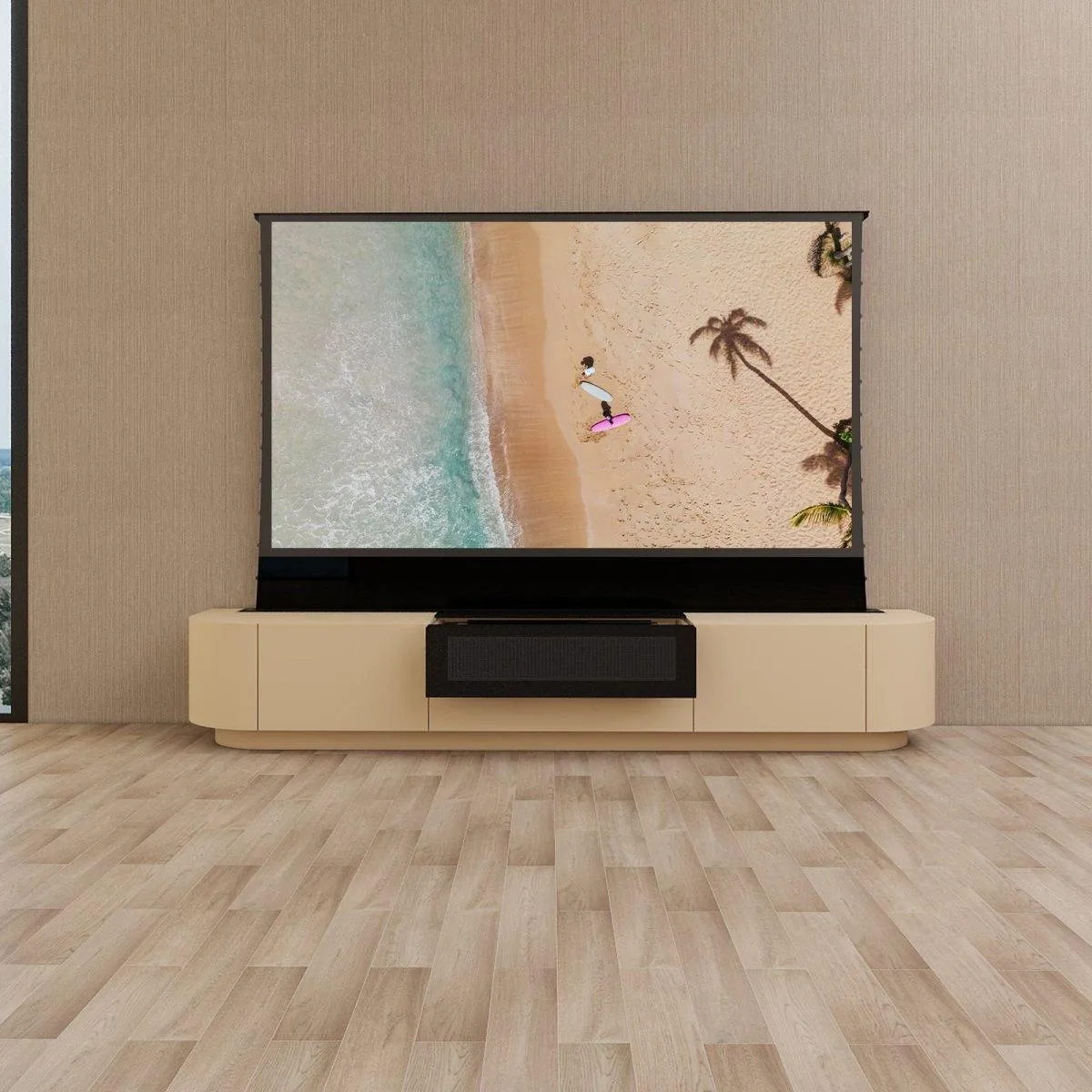 VIVIDSTORM Bundle-Projector&Screen&Motorised Laser TV Cabinet Florence