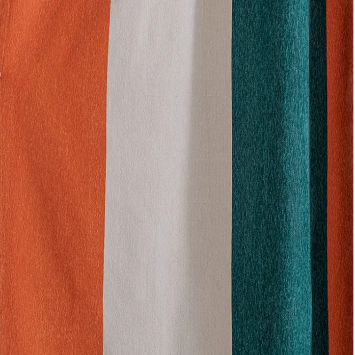 Vivienne Custom Chenille Room Darkening Color-Block Drapes