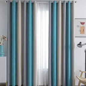 Vivienne Custom Chenille Room Darkening Color-Block Drapes