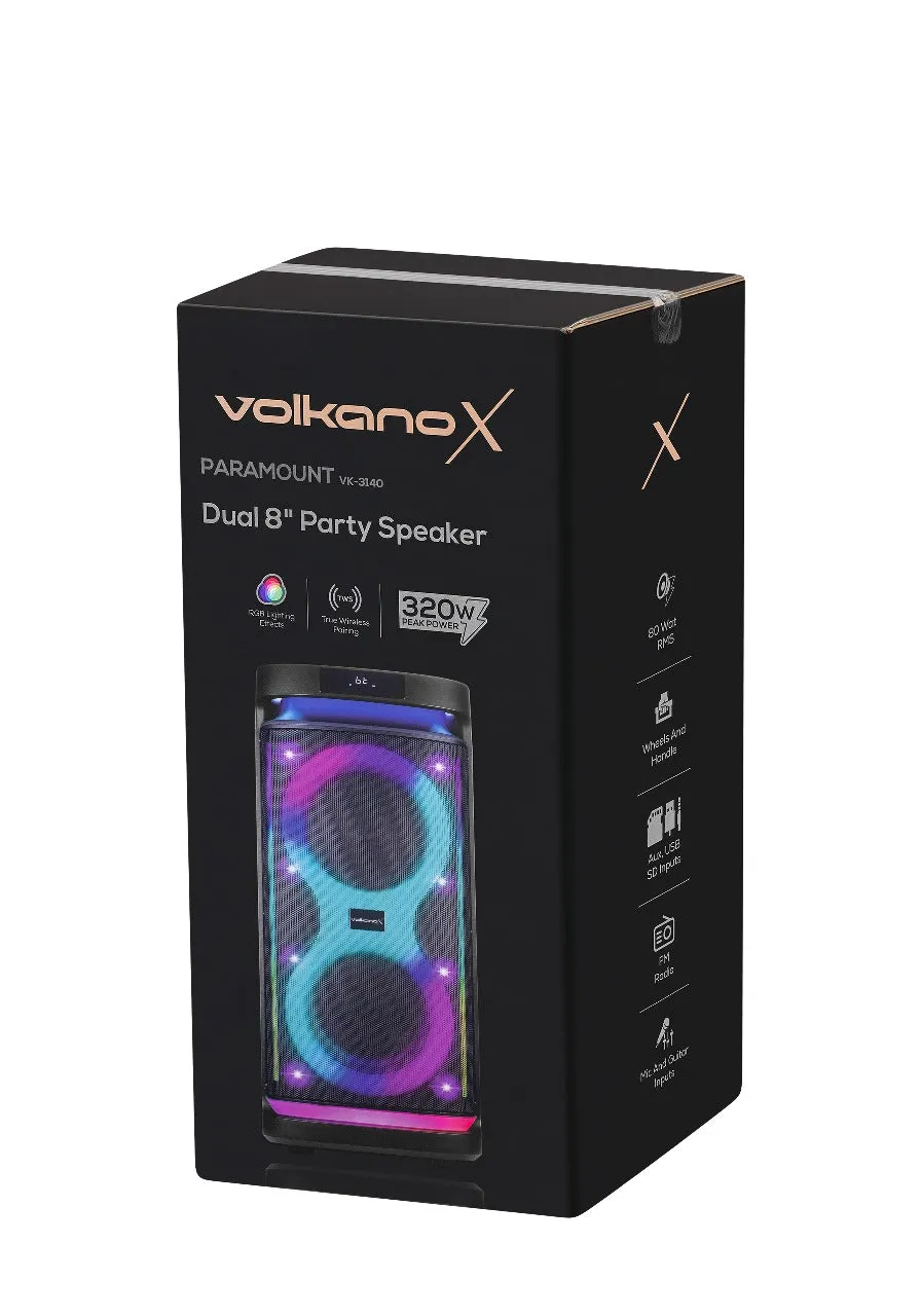Volkano Paramount Series Dual 8" Bluetooth Party Speaker