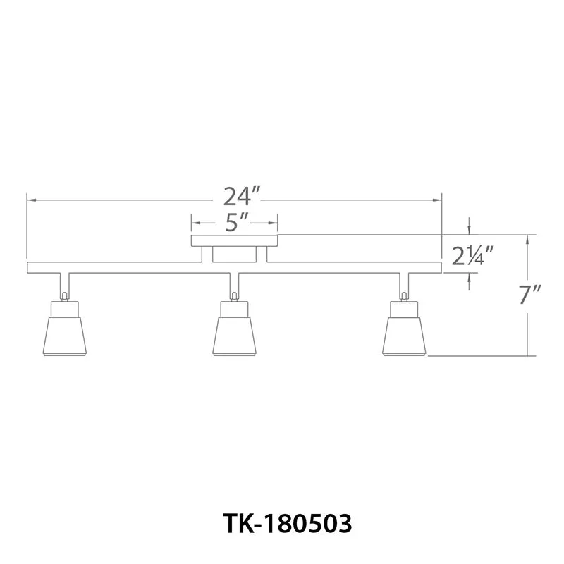 WAC TK-180503 Solo 3-lt Fixed Rail Ceiling and Wall Mount
