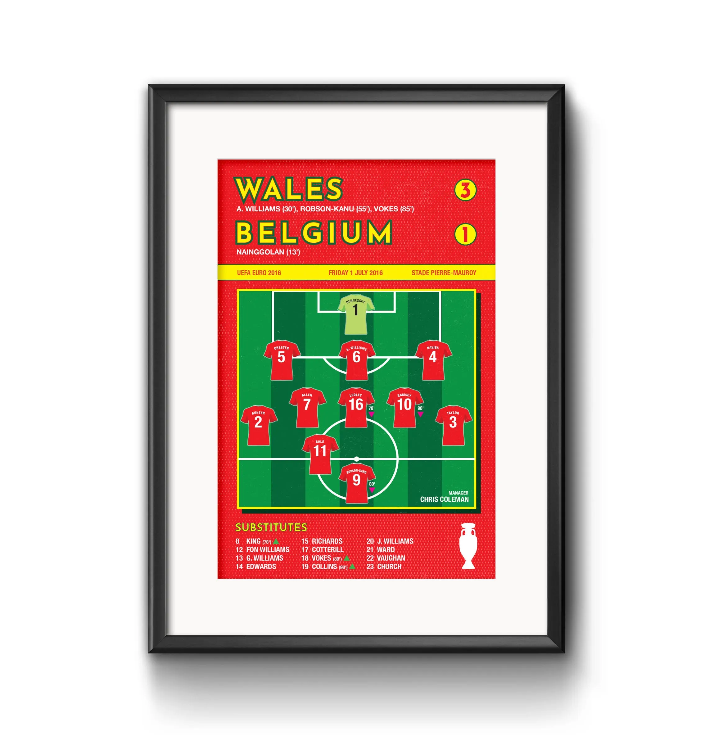 Wales vs Belgium Print