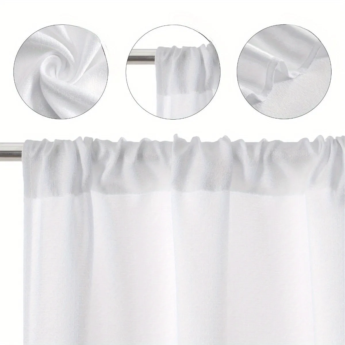 White Blackout Window Curtain Set of 4