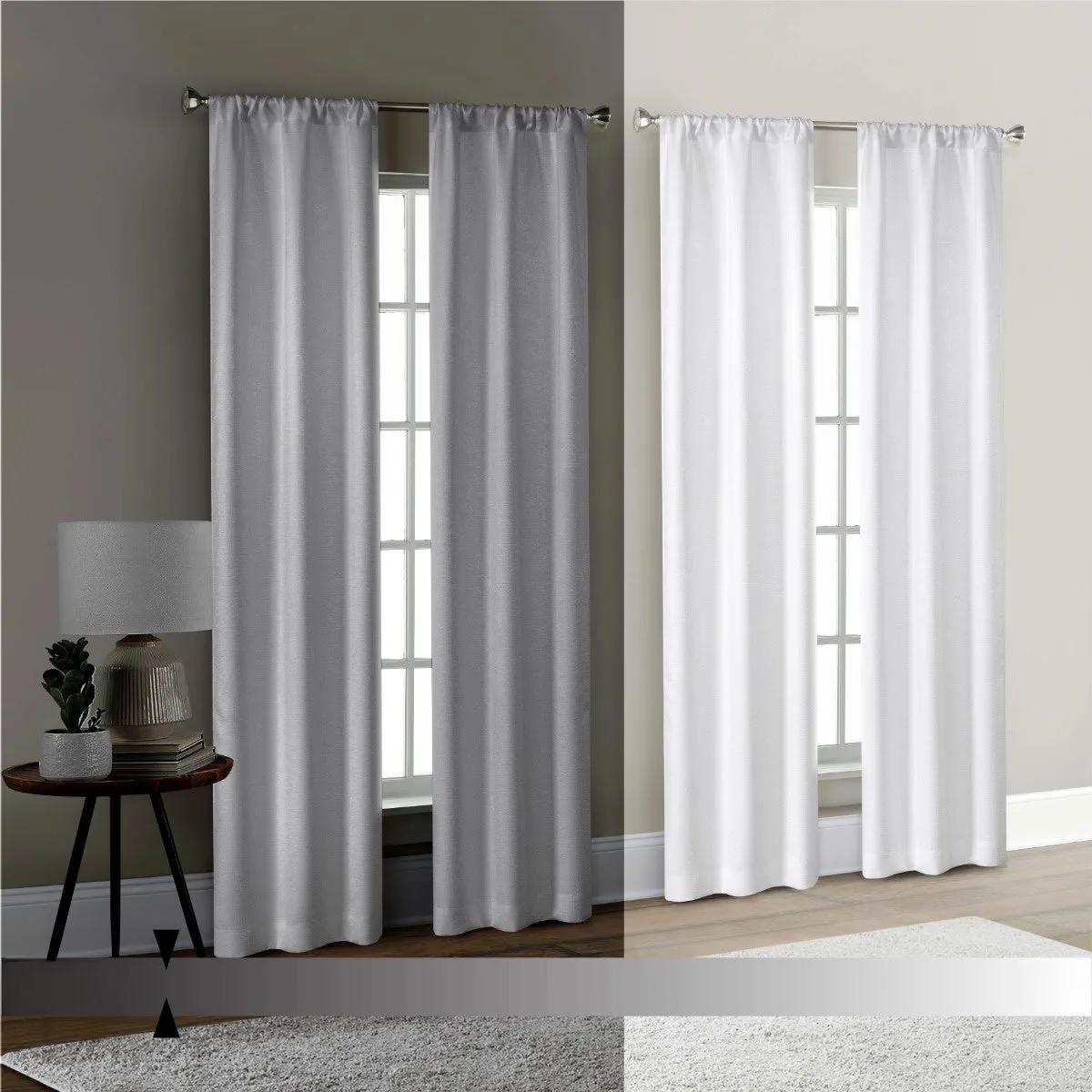 White Blackout Window Curtain Set of 4