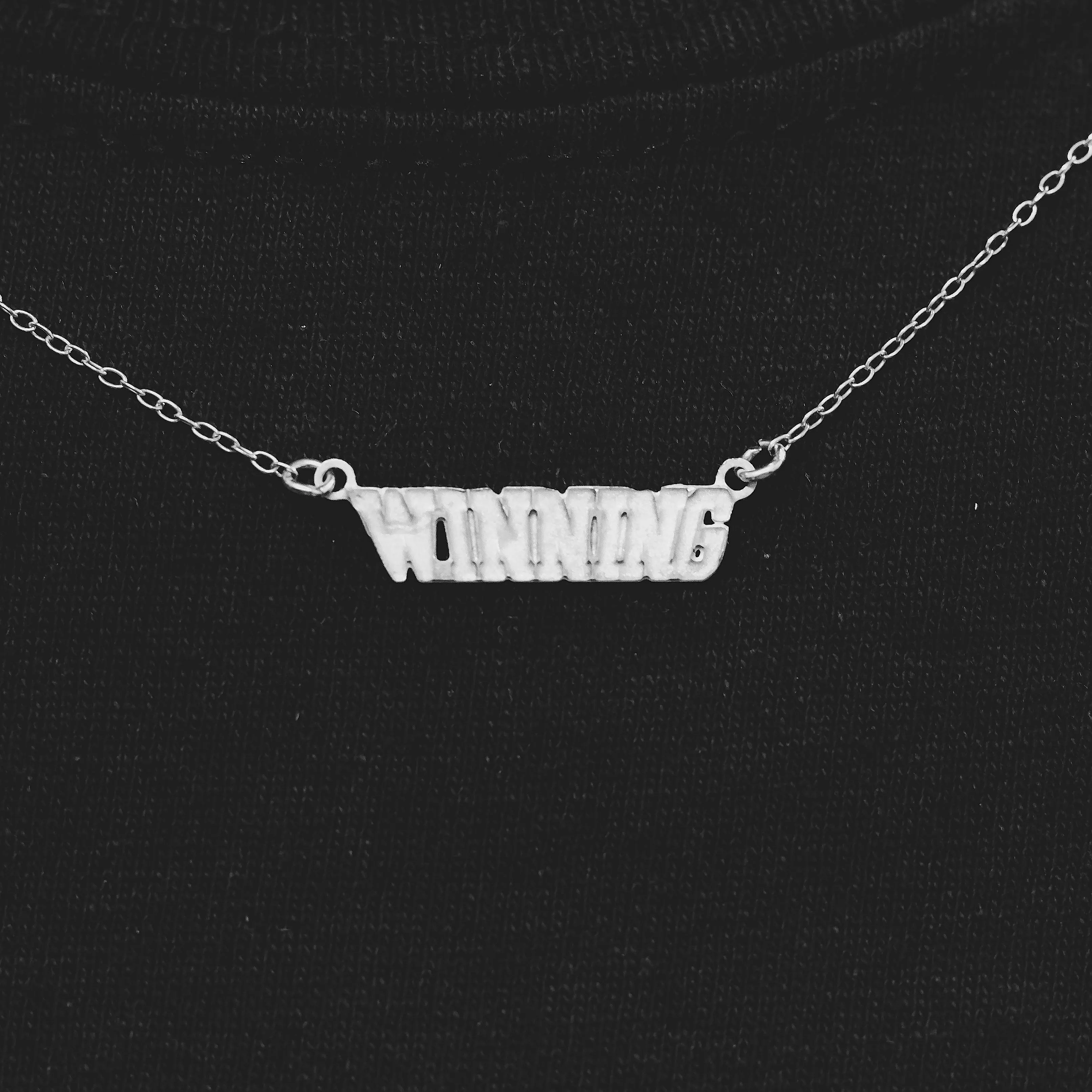 WINNING Letterman Necklace - Silver