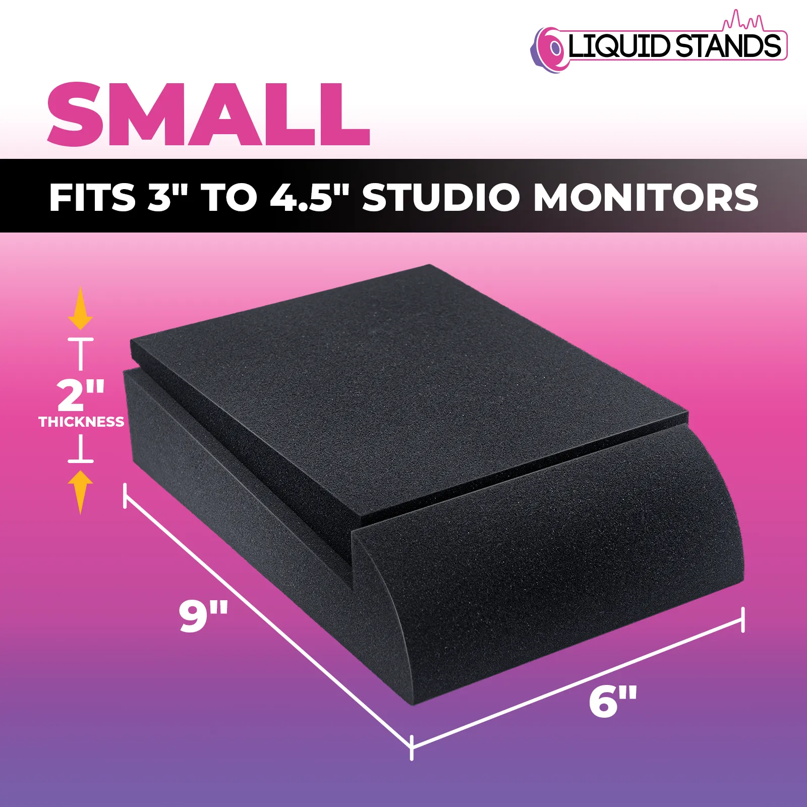 WS Studio Monitor Sound Isolation Pads for Speakers- 3-4.5" (Small)