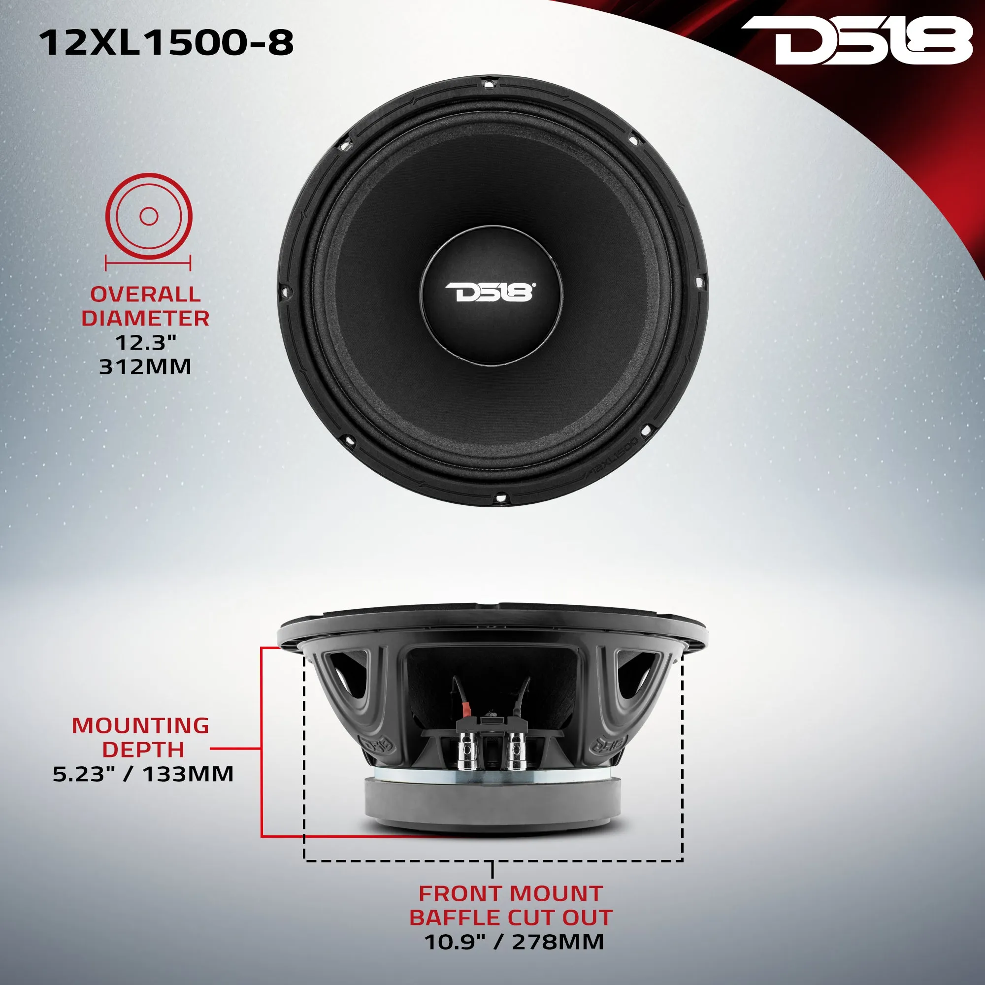 XL 12" Mid-Range Loudspeaker 750 Watts Rms 8-Ohm
